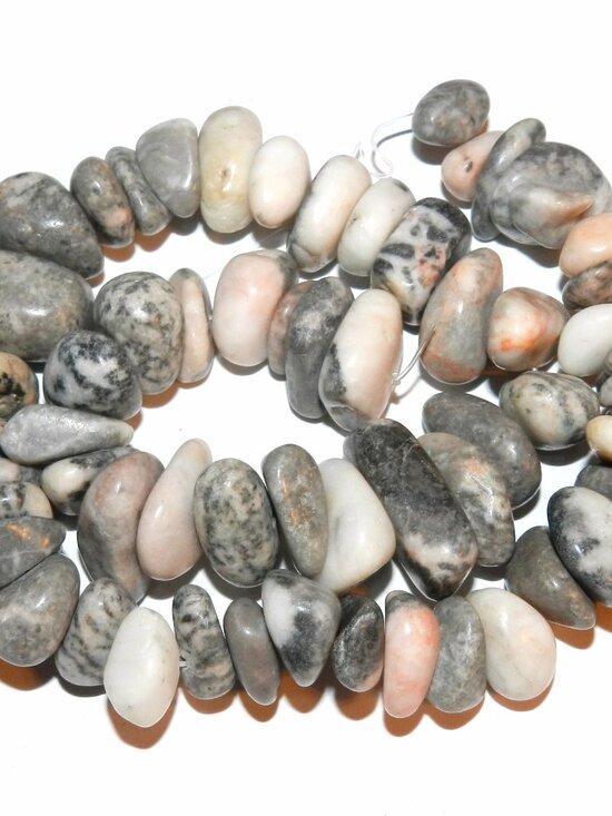 Other - NG2126 Desert Pink Zebra Marble X-Large 10mm - 20mm Chip Gemstone Beads 16"